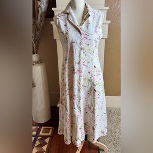 Vintage Jane Ashley Floral Pink and Cream Dress